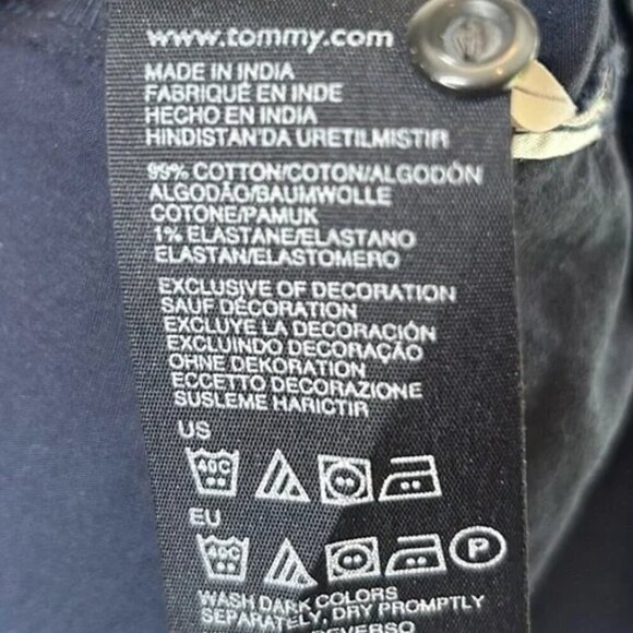 Tommy Hilfiger Poplin Button Down Shirt Dress with Belt Navy Size Large - Picture 3 of 10